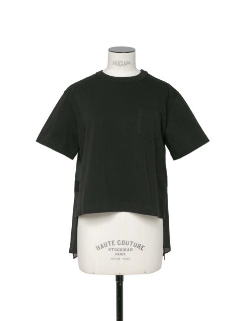 Nylon Twill Mix Cotton Jersey T-Shirt