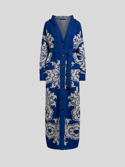 LONG FLORAL JACQUARD CARDIGAN