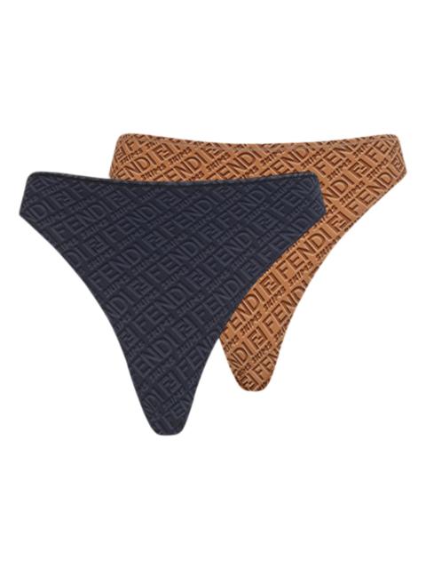 Fendi x SKIMS Pack of 2 High Leg Bikini Black/California