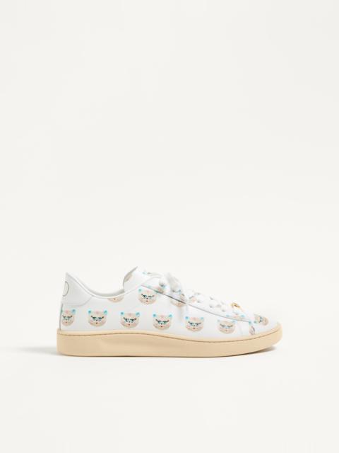 ROYCO SNEAKER IN NAPPA CALFSKIN WITH LE CHAT DE LA MAISON MOTIF