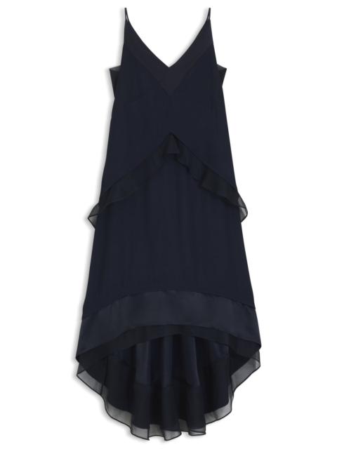 LAYERED SATIN DRESS WITH SILK INSERTS