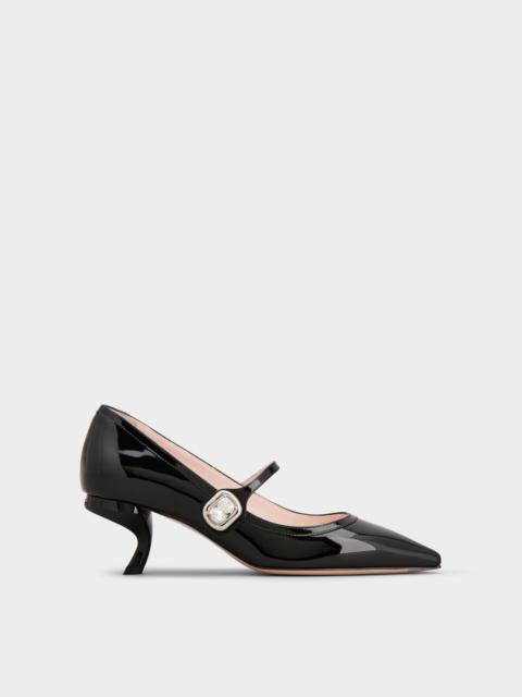 Mary Jane Virgule Pumps in patent leather