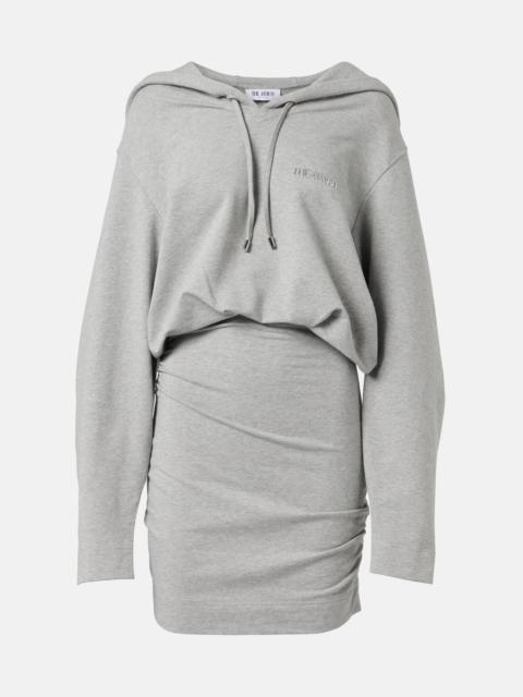 Cotton-blend jersey sweatshirt dress