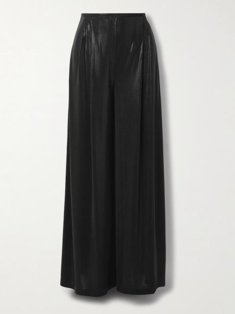Pleated Stretch-jersey Wide-leg Pants
