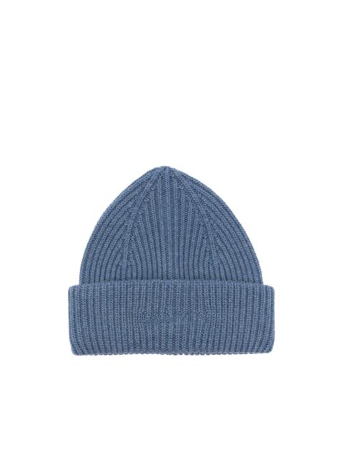 ribbed-logo beanie hat