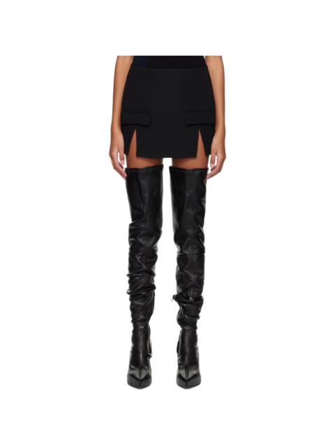 Black Split Hem Miniskirt