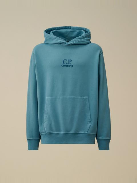 Brushed and Emerized Diagonal Fleece Hooded Logo Sweatshirt