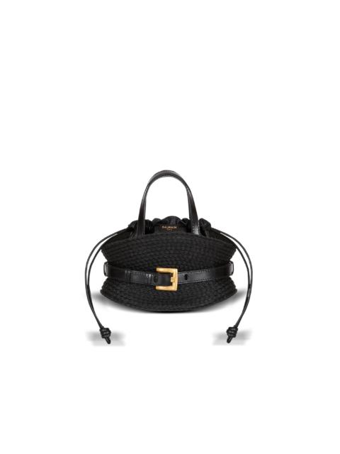 Shuffle Mini bag in calfskin and raffia
