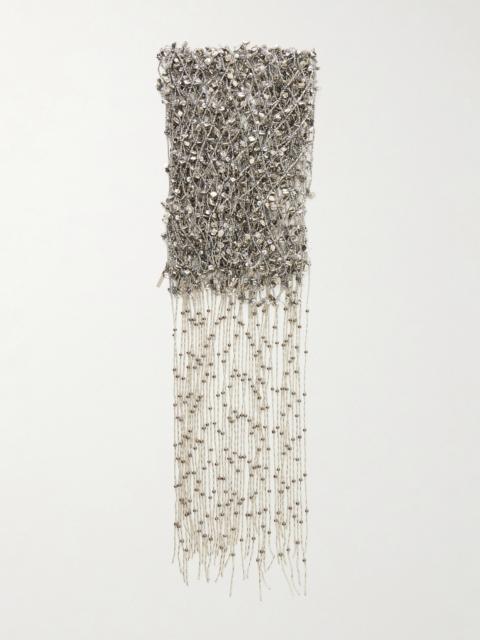 Fringed Embellished Beaded Scarf