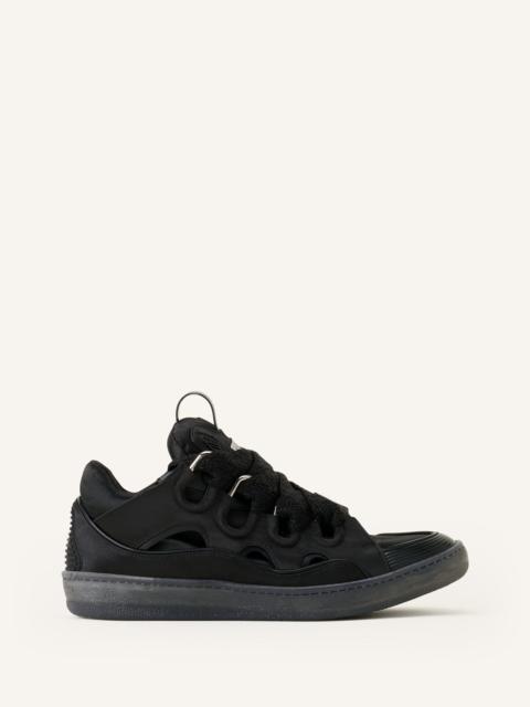 BLACK CURB SNEAKERS IN SATIN