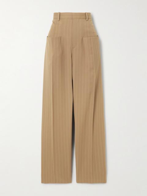 Pinstriped Wool Wide-leg Pants