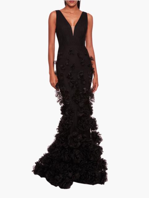 TULLE ROSETTE GOWN