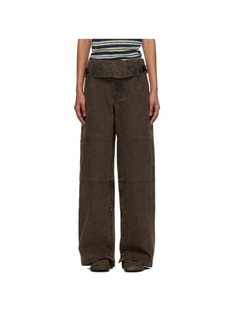 Brown Folded Work Trousers