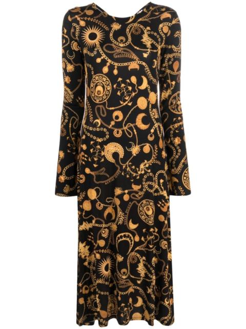 Ornament Jewellery-print midi dress