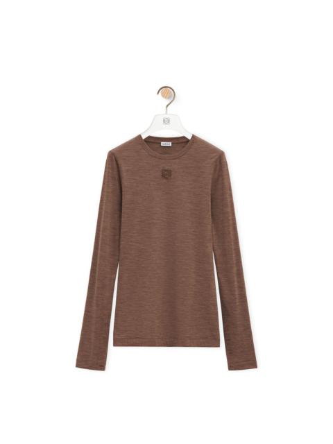 Long sleeve top in stretch wool