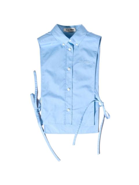 tie side sleeveless shirt