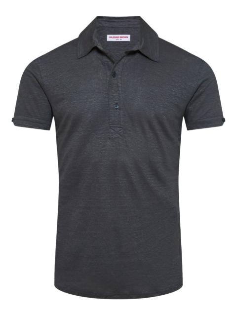Sebastian linen short-sleeve polo shirt