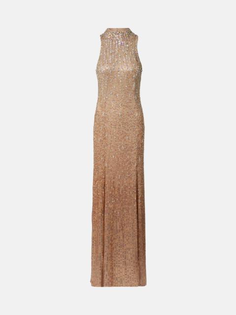 Benue embellished silk gown