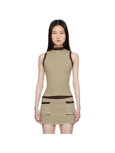 Brown & Beige Mila Sleeveless Knit Sweater
