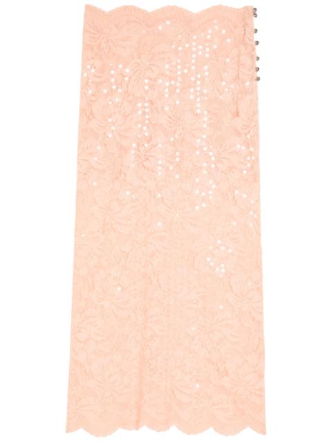 Rabanne Sequin-embellished Stretch-lace Midi Skirt