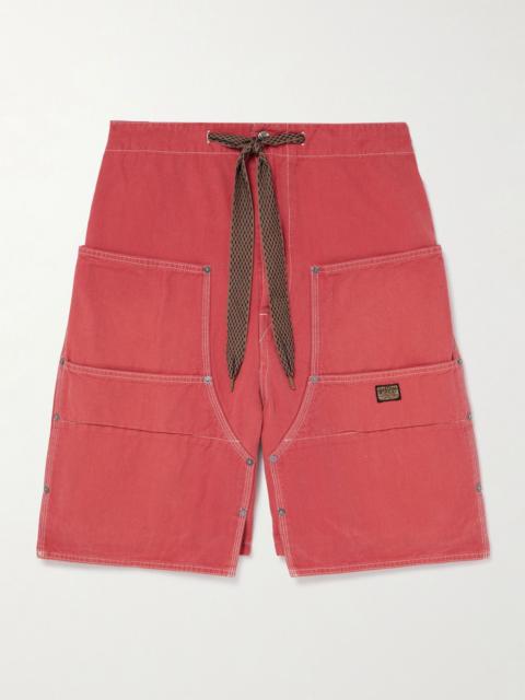 Easy Straight-Leg Cotton-Twill Drawstring Shorts Red