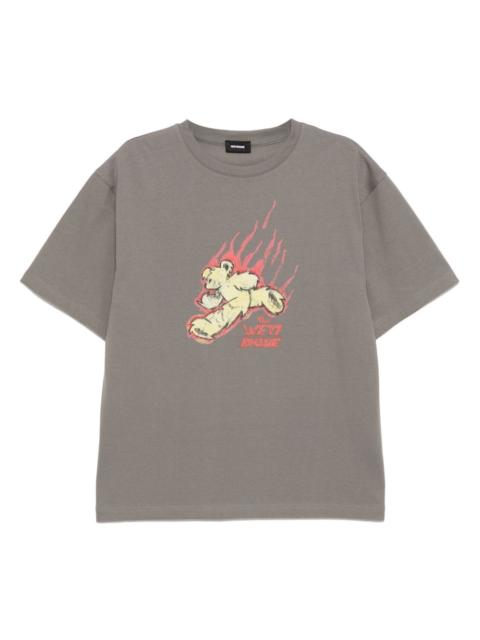 Run Flame Teddy Print T-shirt
