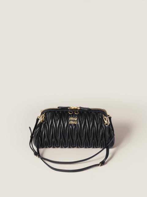 Matelassé nappa leather clutch