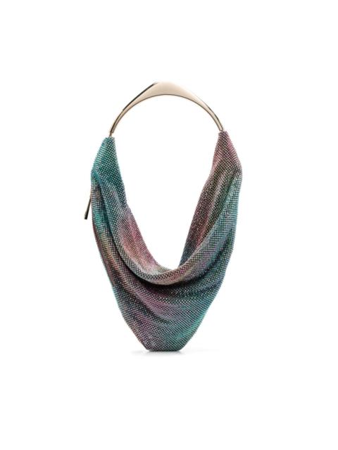 draped crystal-embellished tote bag