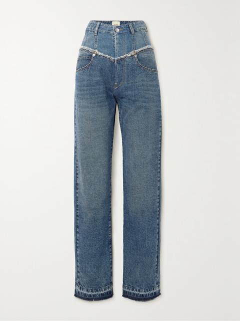 Noemie Frayed Two-tone Jeans