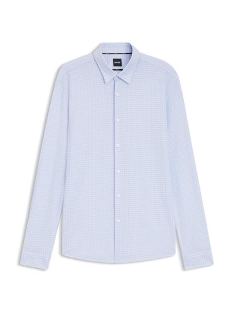 SLIM-FIT SHIRT IN PRINTED FLEX-WEAVE FABRIC