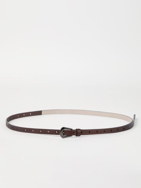 Carved leather belt