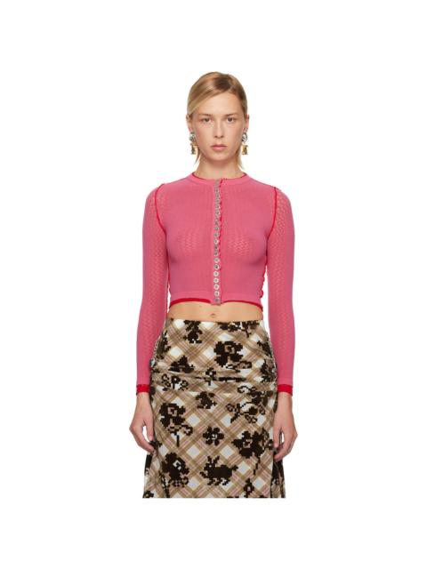 Pink Fishnet Cardigan