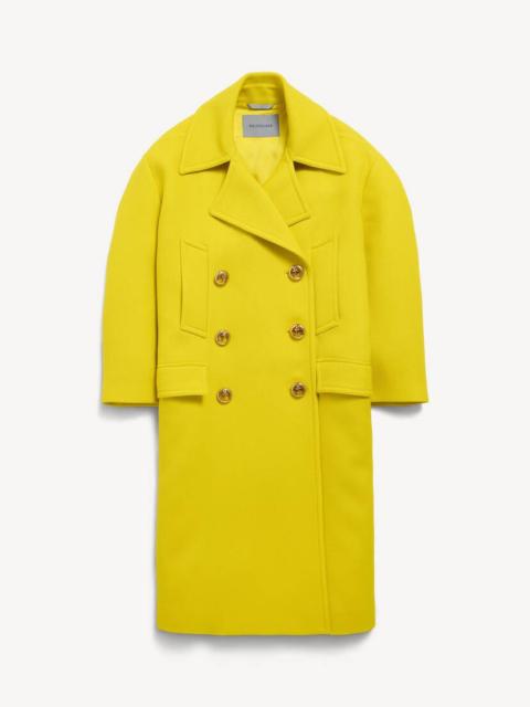 Women's Long Peacoat in Yellow