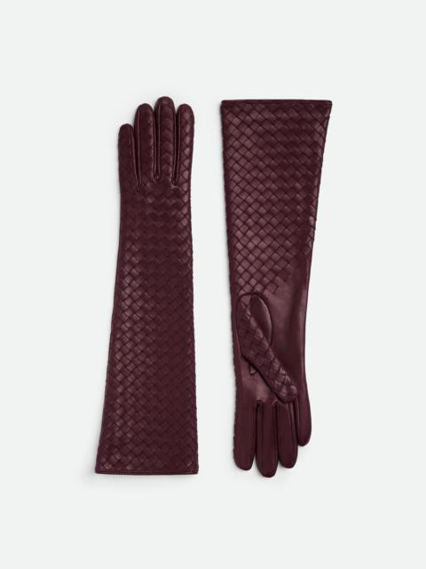 Intrecciato Leather Midi Gloves