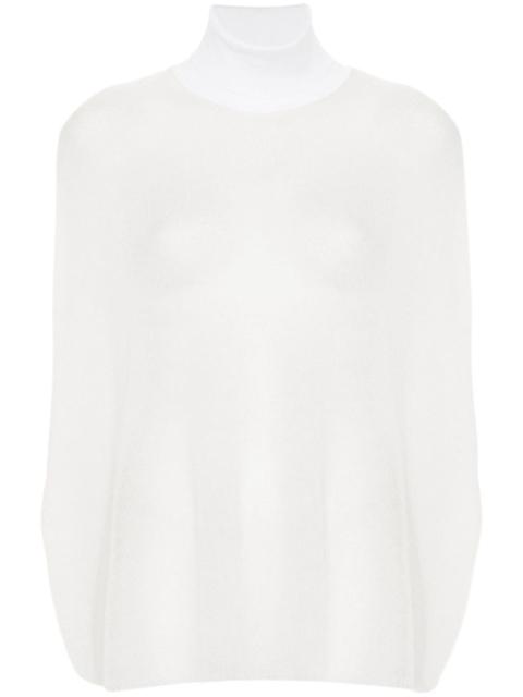 open-knit high-neck top