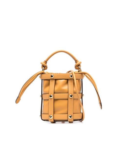 Cage calf-leather bucket bag
