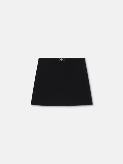 Double-Wool Crêpe A-Line Mini Skirt