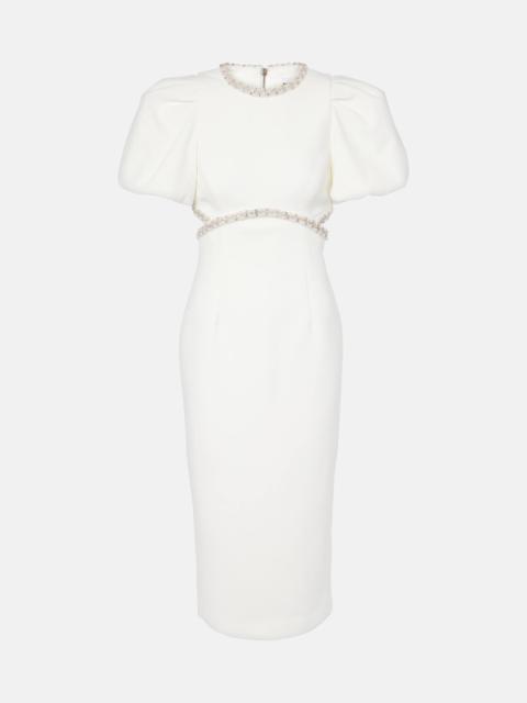 Bridal Alicia embellished crêpe midi dress