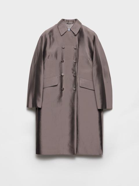 Double-breasted wool and silk coat