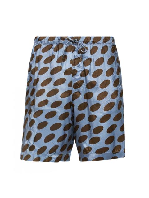 Steel cupro Soft Ellipses-printed shorts
