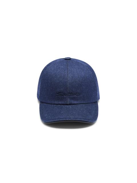 Men's blue cotton baseball cap