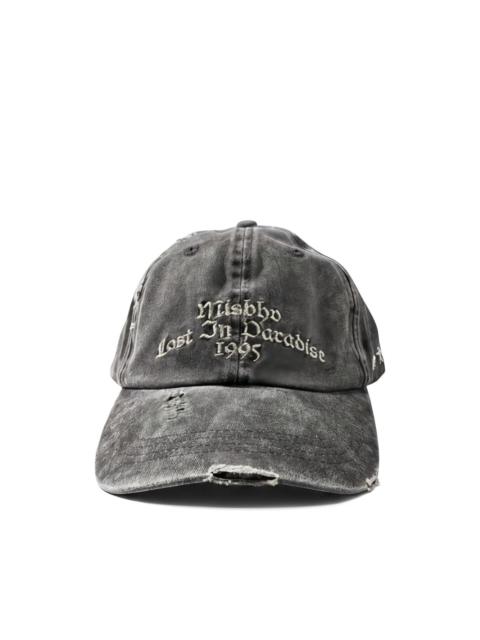 embroidered distressed cap