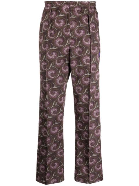 pintuck bold-checked trousers
