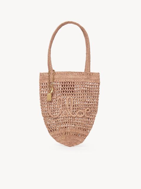 SMALL SUMMER BANANA TOTE BAG IN RAFFIA