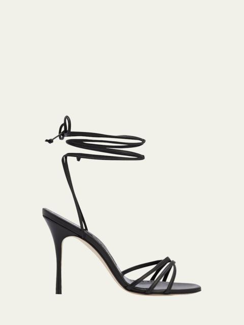 Leva Strappy Ankle-Wrap Sandals