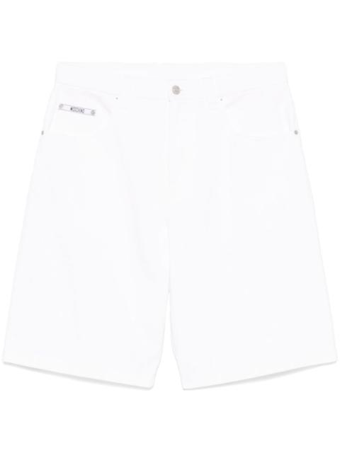 embroidered-logo denim shorts