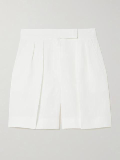 Dindy Pleated Linen Straight-leg Shorts