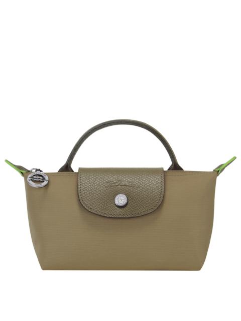 Le Pliage Green Pouch with handle Artichoke - Recycled canvas