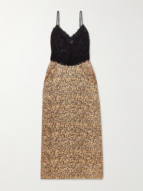 Petra Lace And Printed Satin Maxi Dress