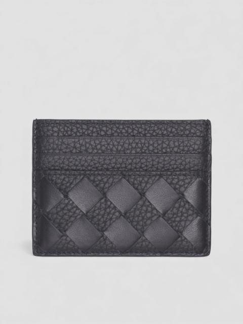 Black Intrecciato Leather Card Case